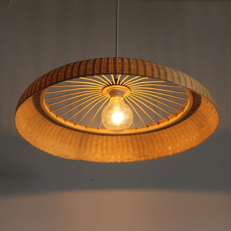 Bamboo Wheel Shaped Pendant Lamp | ModishStore | Pendant Lamps