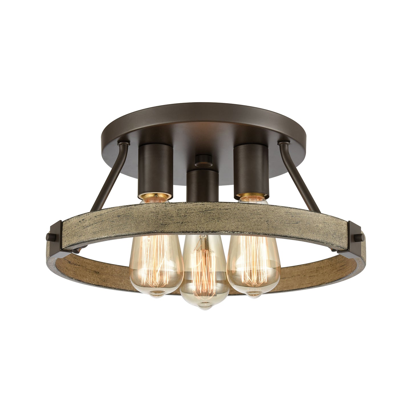Transitions 3-Light Semi Flush in Oil Rubbed Bronze and Aspen by ELK Lighting | Modishstore | Ceiling Lamps