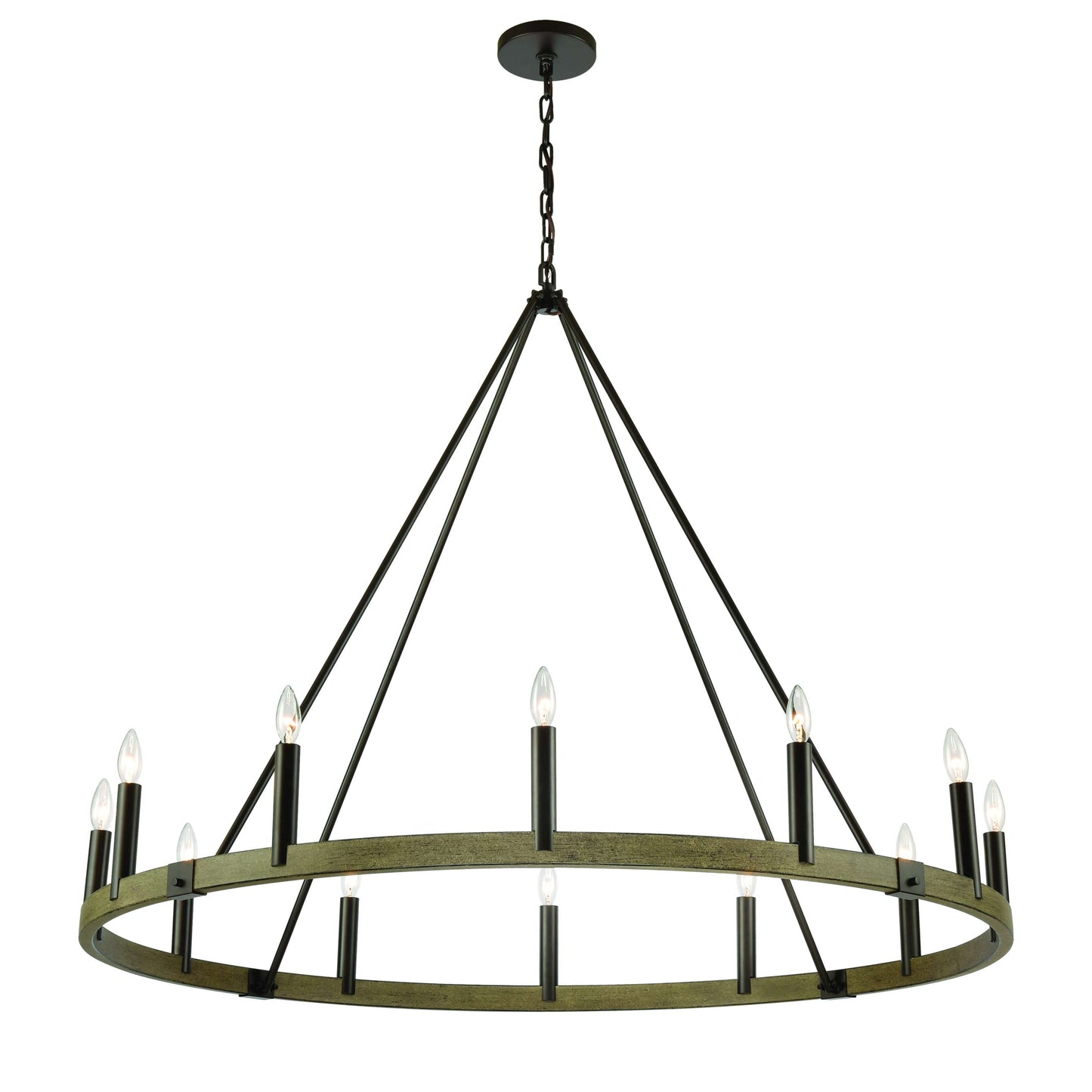 Transitions 12-Light Chandelier in Oil Rubbed Bronze and Aspen Finish | Chandeliers | Modishstore