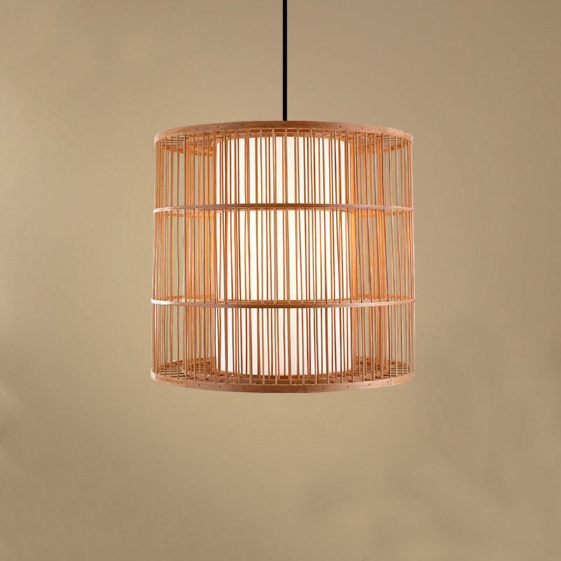 Round Bamboo Wicker Rattan Pendant Light By Artisan Living | ModishStore | Pendant Lamps
