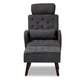 Baxton Studio Haldis Wood 2-Piece Recliner Chair And Ottoman Set | Chairs & Recliners | Modishstore - 5