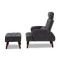 Baxton Studio Haldis Wood 2-Piece Recliner Chair And Ottoman Set | Chairs & Recliners | Modishstore - 6