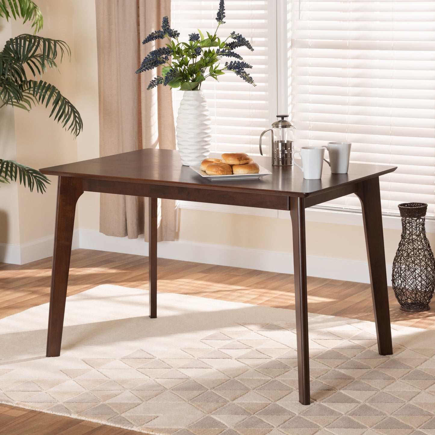 Baxton Studio Seneca Modern And Contemporary Dark Brown Finished Wood Dining Table | Dining Tables | Modishstore