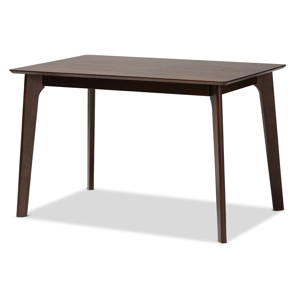 Baxton Studio Berenice Mid-Century Modern Transitional Warm Grey Fabric And Dark Brown Finished Wood 5-Piece Dining Set | Dining Sets | Modishstore - 4
