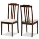 Baxton Studio Clarissa Mid-Century Modern Cream Fabric And Dark Brown Finished Wood 2-Piece Dining Chair Set | Dining Chairs | Modishstore - 2