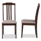 Baxton Studio Clarissa Mid-Century Modern Cream Fabric And Dark Brown Finished Wood 2-Piece Dining Chair Set | Dining Chairs | Modishstore - 10