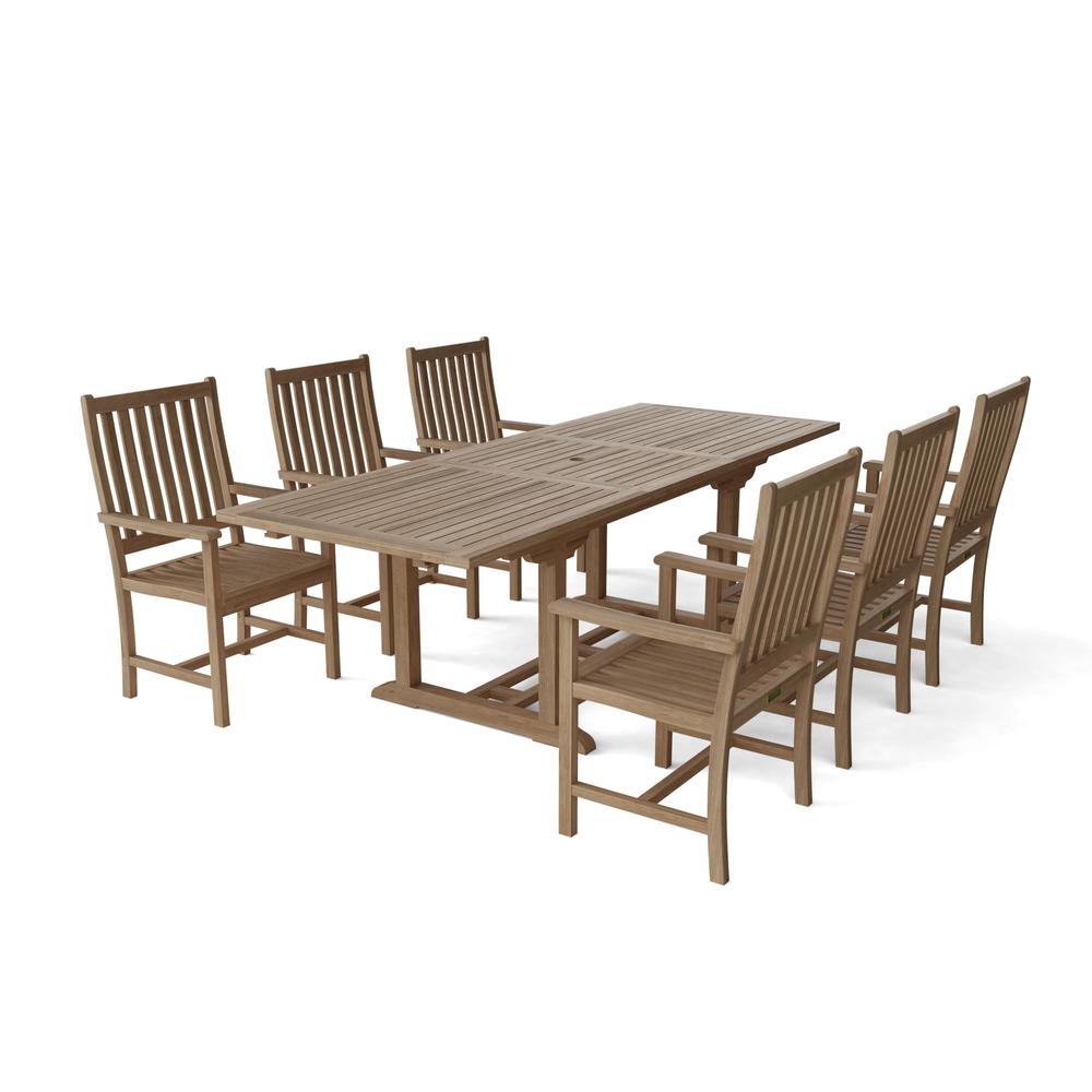 Bahama Wilshire Armchair 7-Pieces Extension Dining Set By Anderson Teak | Outdoor Dining Sets | Modishstore - 2