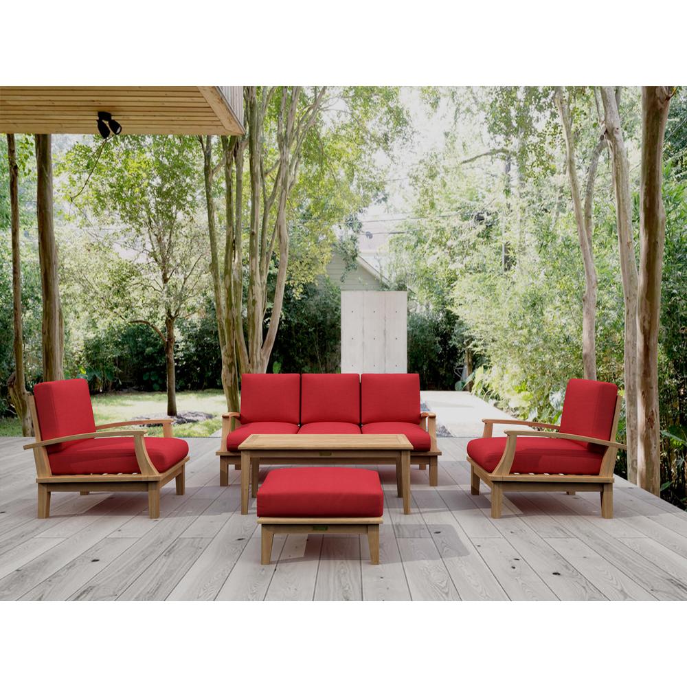 Brianna 5-Pieces Deep Seating Sofa Set By Anderson Teak | Outdoor Sofas, Loveseats & Sectionals | Modishstore - 3