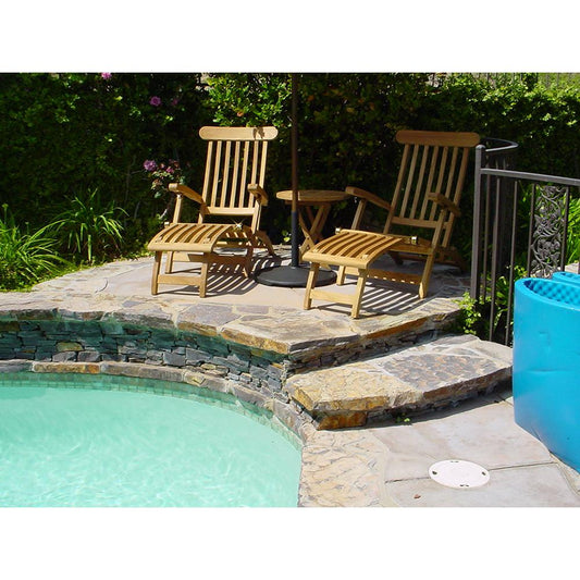 Royal Steamer 3-Pieces Set With Side Table By Anderson Teak | Outdoor Chaise Lounges | Modishstore