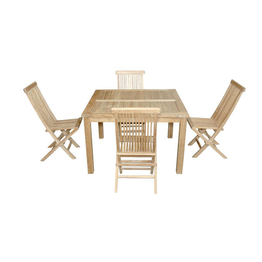 Windsor Classic 5-Pieces Folding Dining Chair By Anderson Teak | Outdoor Dining Sets | Modishstore