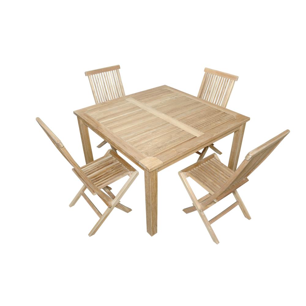 Windsor Classic 5-Pieces Folding Dining Chair By Anderson Teak | Outdoor Dining Sets | Modishstore - 2