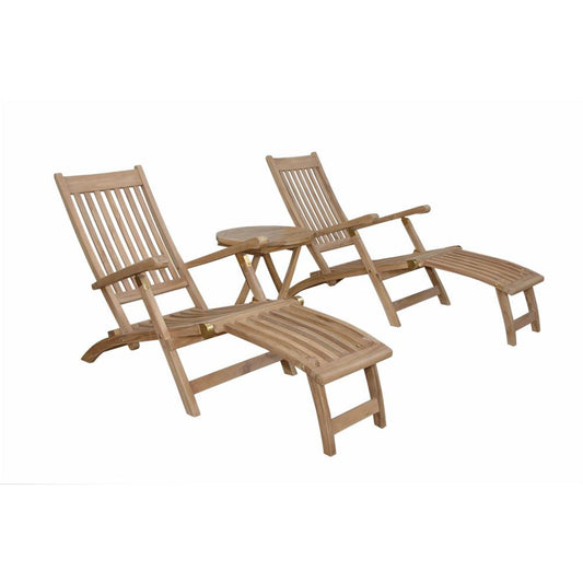 Tropicana Montage 3-Pieces Steamer Set By Anderson Teak | Outdoor Chaise Lounges | Modishstore