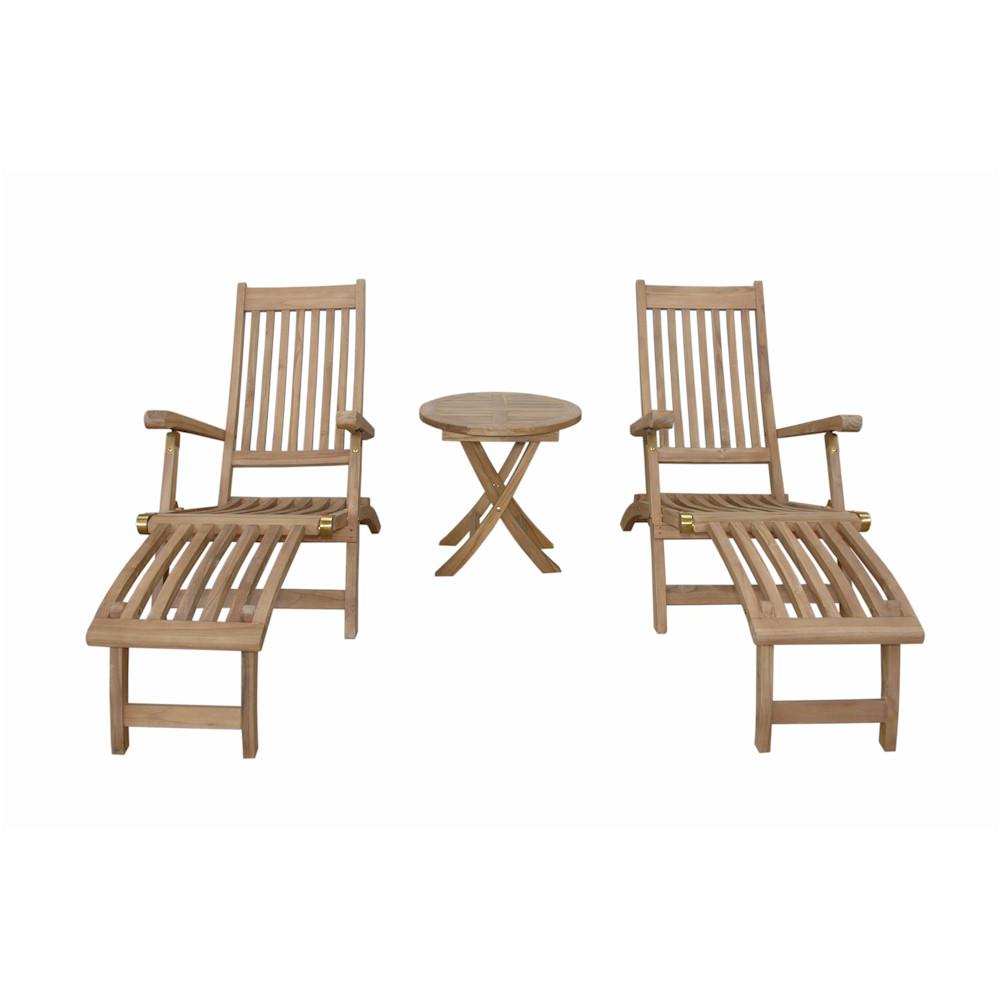 Tropicana Montage 3-Pieces Steamer Set By Anderson Teak | Outdoor Chaise Lounges | Modishstore - 2