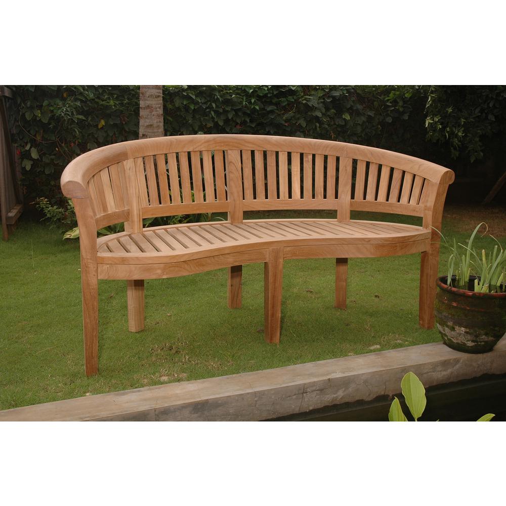 Curve 3 Seater Bench Extra Thick Wood By Anderson Teak | Outdoor Stools & Benches | Modishstore - 2