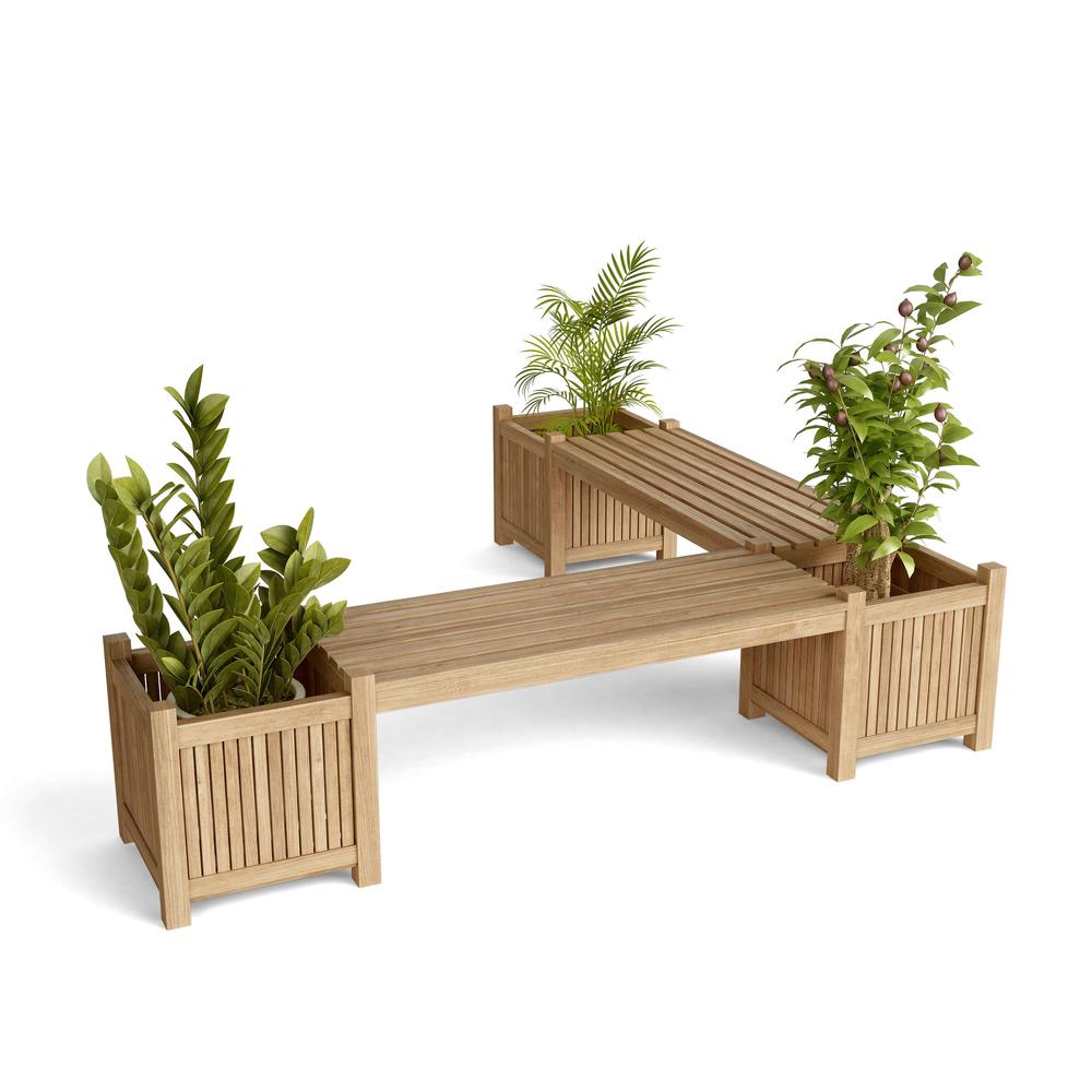 Planter Bench 2 Bench + 3 Planter Box By Anderson Teak | Outdoor Stools & Benches | Modishstore - 3