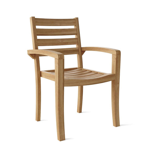 Catalina Stackable Armchair Fully Built & 4 Pcs In A Box By Anderson Teak | Outdoor Chairs | Modishstore