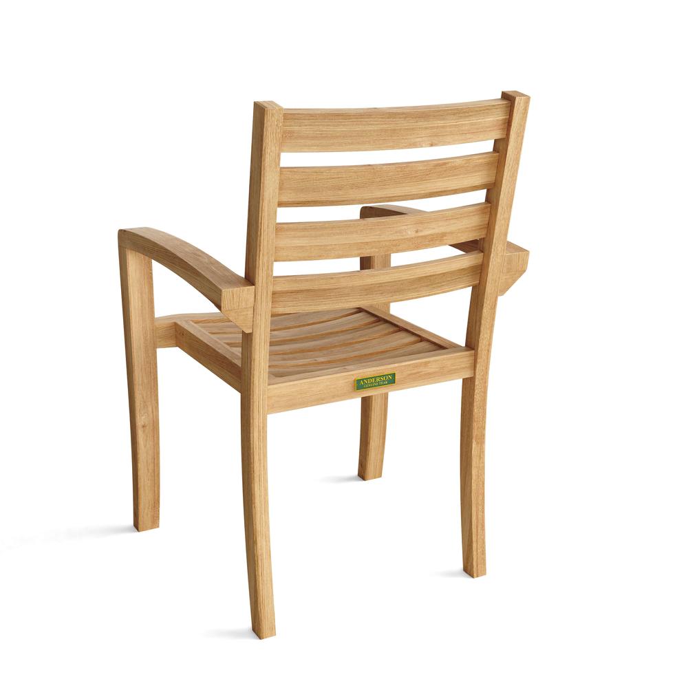 Catalina Stackable Armchair Fully Built & 4 Pcs In A Box By Anderson Teak | Outdoor Chairs | Modishstore - 2