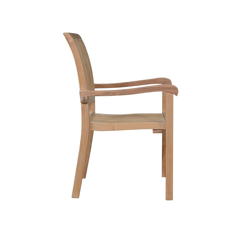 Aspen Stackable Armchair Fully Built & 4 Pcs In A Box By Anderson Teak | Outdoor Chairs | Modishstore - 2