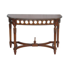 Neoclassical Demilune Console By Anderson Teak