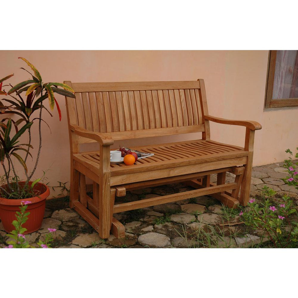 Del-Amo 4-Foot Glider By Anderson Teak | Outdoor Stools & Benches | Modishstore - 2