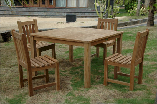 Windsor Classic Side Chair 5-Pieces Dining Table Set By Anderson Teak | Outdoor Dining Sets | Modishstore