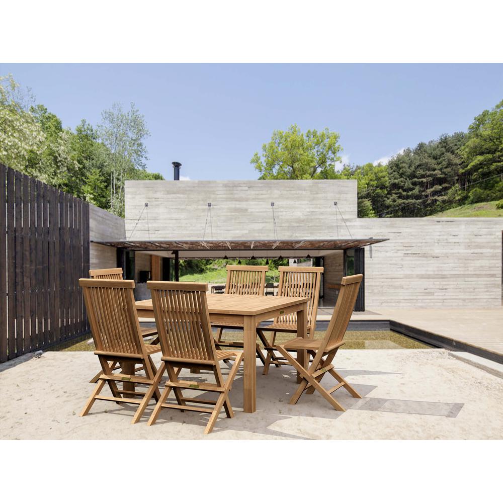 Windsor Classic Chair 7-Pieces Folding Dining Set By Anderson Teak | Outdoor Dining Sets | Modishstore - 2