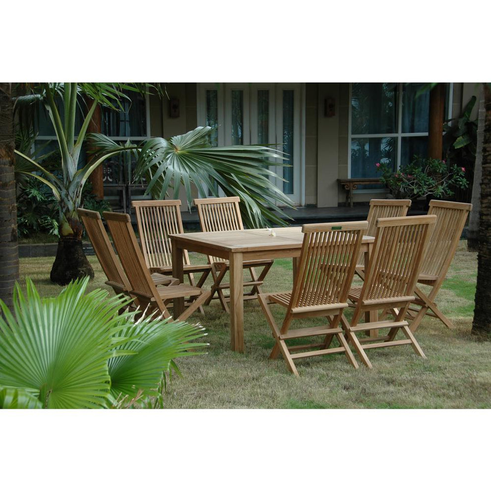 Windsor Classic Chair 9-Pieces Folding Dining Set By Anderson Teak | Outdoor Dining Sets | Modishstore - 2