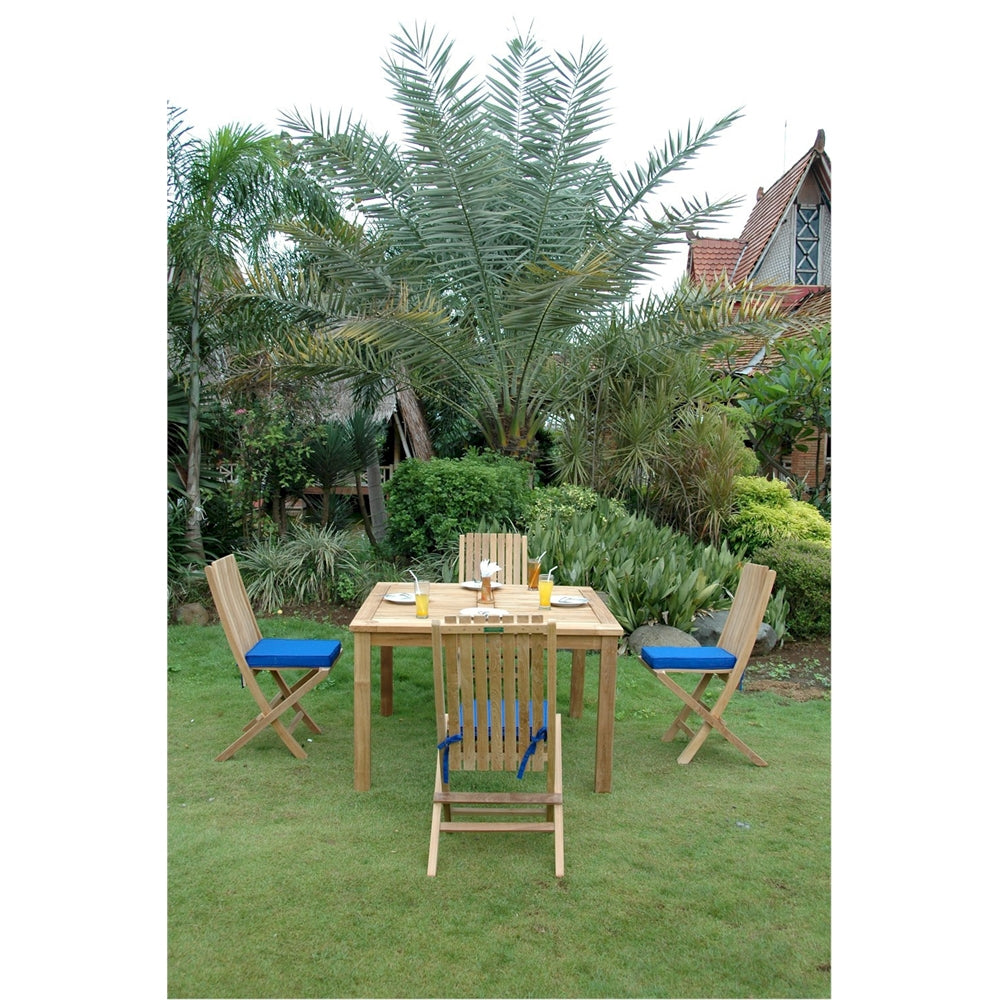 Windsor Comfort Chair 5-Pieces Folding Dining Set By Anderson Teak | Outdoor Dining Sets | Modishstore - 3