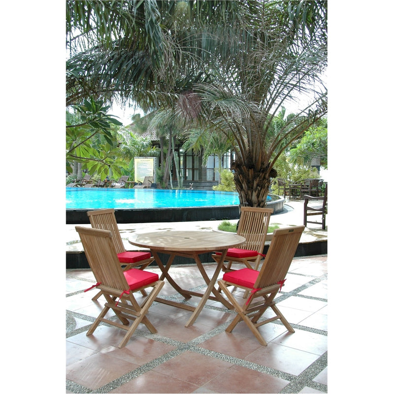 Classic Bahama 5-Pieces Folding Dining Set By Anderson Teak | Outdoor Dining Sets | Modishstore