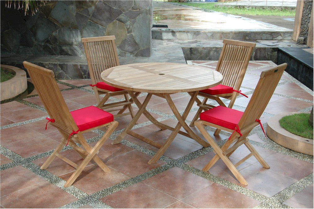 Classic Bahama 5-Pieces Folding Dining Set By Anderson Teak | Outdoor Dining Sets | Modishstore - 2
