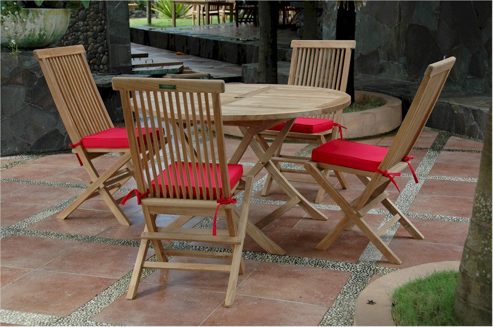 Classic Bahama 5-Pieces Folding Dining Set By Anderson Teak | Outdoor Dining Sets | Modishstore - 3