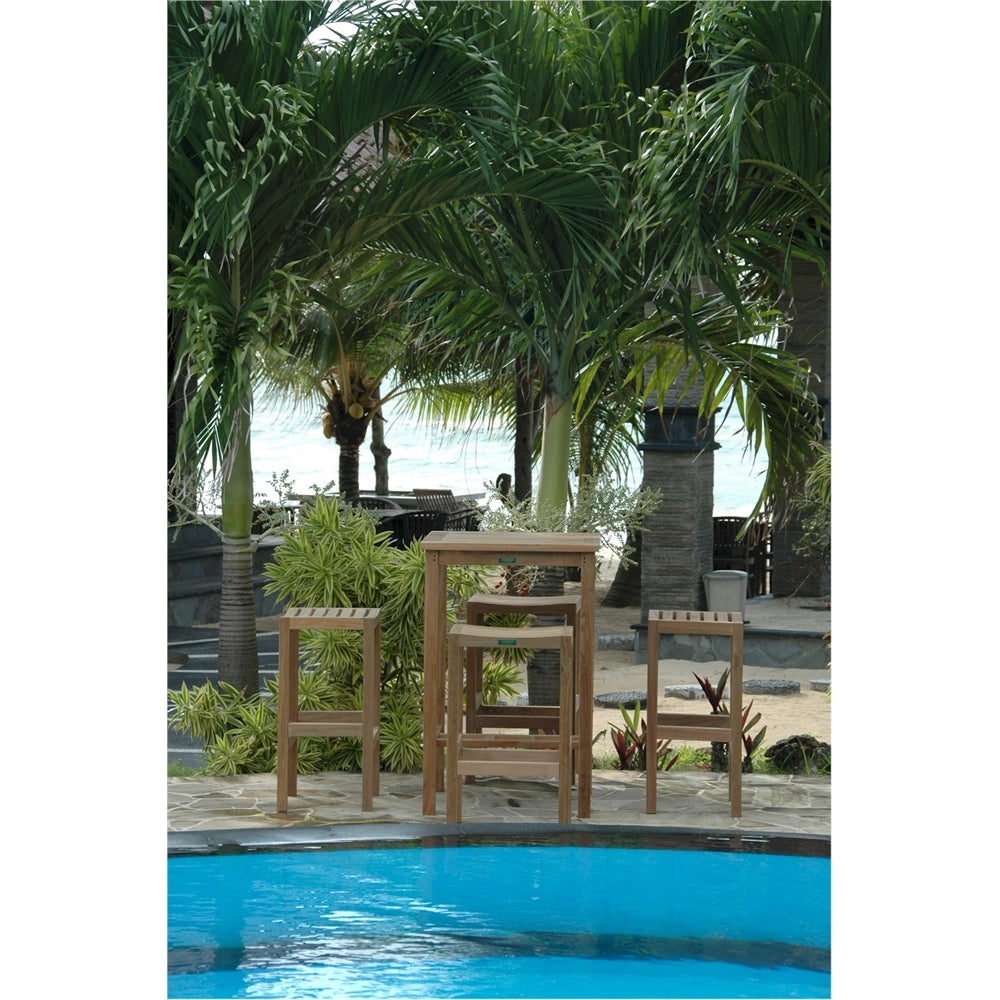 Bahama Montego 5-Pieces Square Bar Set By Anderson Teak | Bar Stools & Table | Modishstore