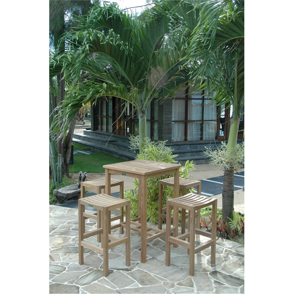 Bahama Montego 5-Pieces Square Bar Set By Anderson Teak | Bar Stools & Table | Modishstore - 2