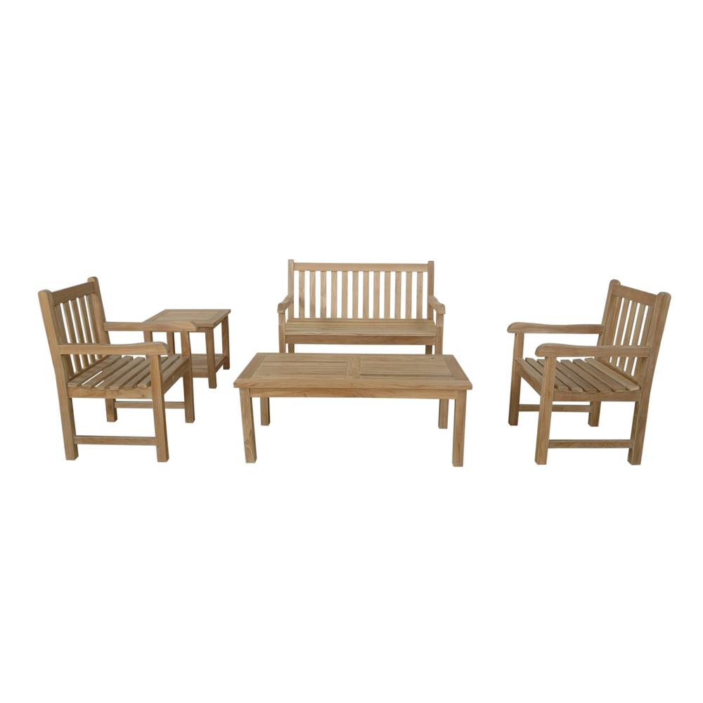 Classic 2-Seater 5-Pieces Conversation Set By Anderson Teak | Outdoor Sofas, Loveseats & Sectionals | Modishstore - 2