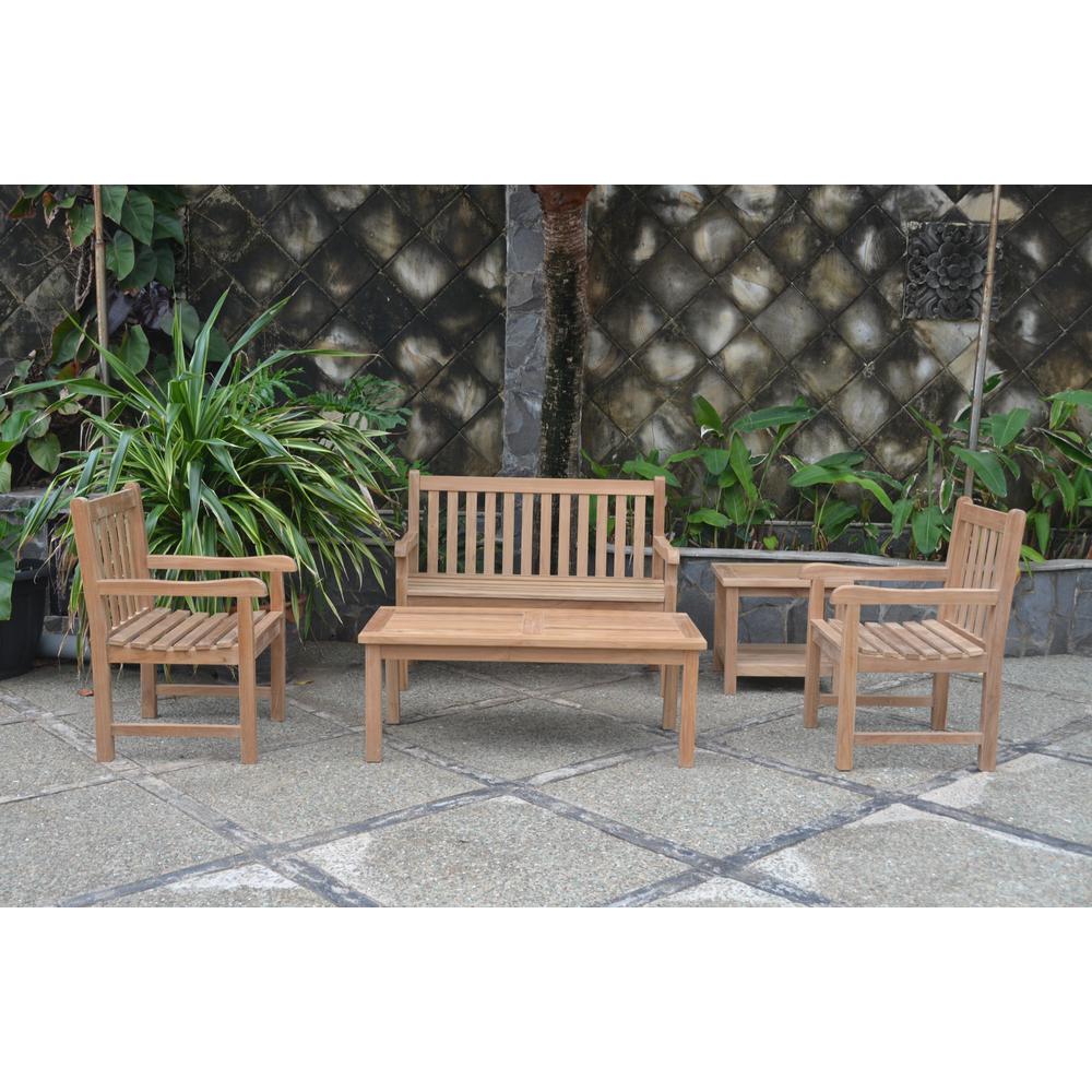 Classic 2-Seater 5-Pieces Conversation Set By Anderson Teak | Outdoor Sofas, Loveseats & Sectionals | Modishstore - 4
