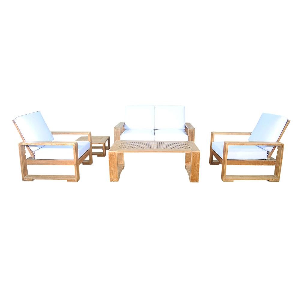 Capistrano 5-Piece Deep Seating Loveseat Collection By Anderson Teak | Outdoor Sofas, Loveseats & Sectionals | Modishstore - 2