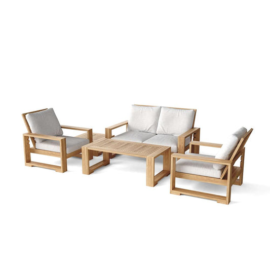 Capistrano 5-Piece Deep Seating Loveseat Collection By Anderson Teak | Outdoor Sofas, Loveseats & Sectionals | Modishstore