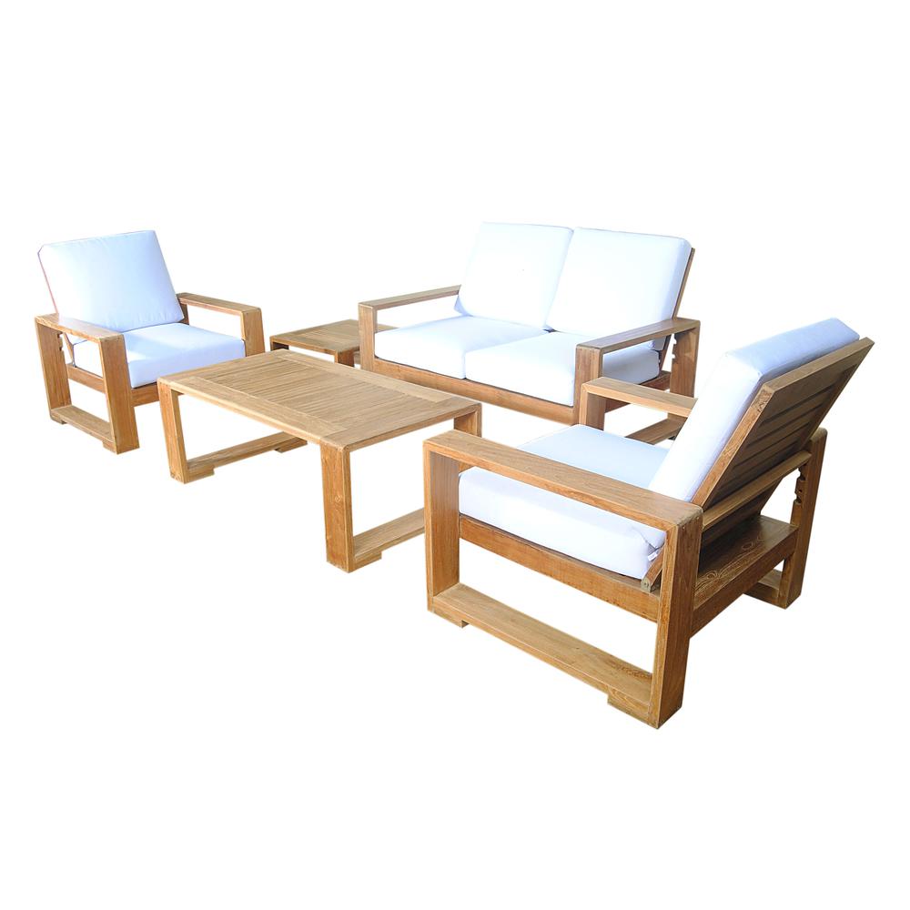 Capistrano 5-Piece Deep Seating Loveseat Collection By Anderson Teak | Outdoor Sofas, Loveseats & Sectionals | Modishstore - 3
