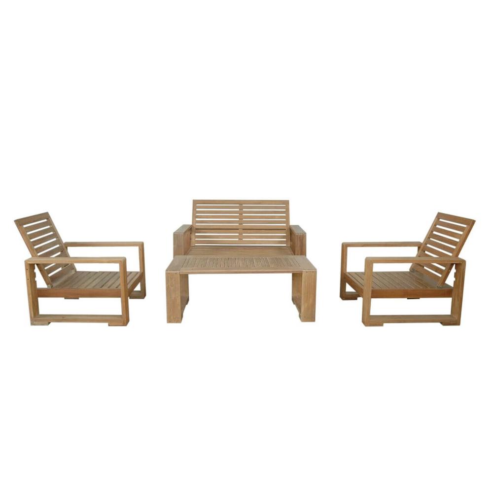 Capistrano 5-Piece Deep Seating Loveseat Collection By Anderson Teak | Outdoor Sofas, Loveseats & Sectionals | Modishstore - 4