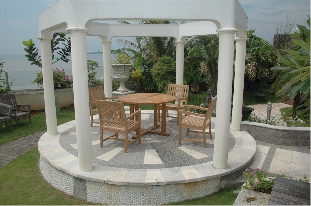 Tosca Rialto Armchair 5-Pieces Dining Set By Anderson Teak | Outdoor Dining Sets | Modishstore - 3