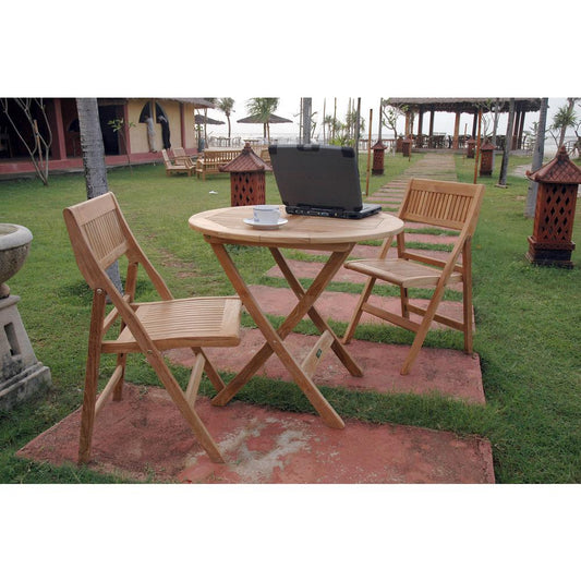 Windsor 3-Pieces Round Bistro Set  By Anderson Teak | Outdoor Dining Sets | Modishstore