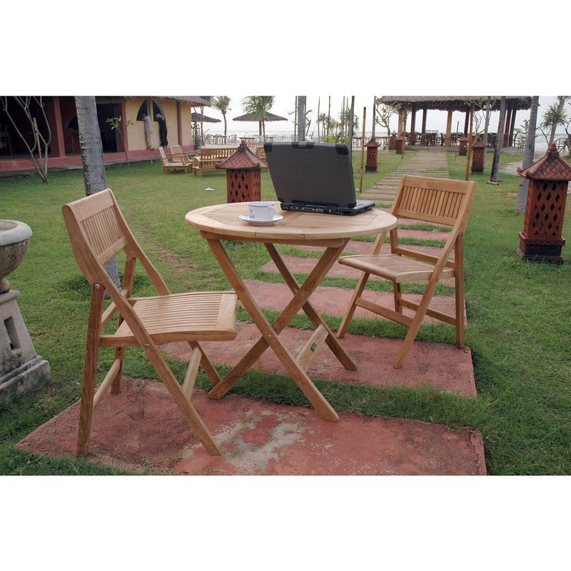 Windsor 3-Pieces Round Bistro Set  By Anderson Teak | Outdoor Dining Sets | Modishstore