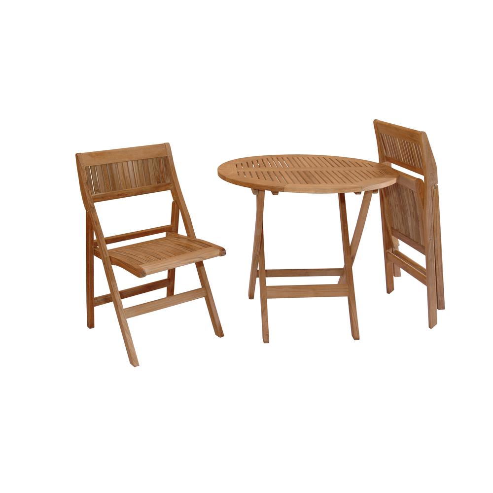 Windsor 3-Pieces Round Bistro Set  By Anderson Teak | Outdoor Dining Sets | Modishstore - 2
