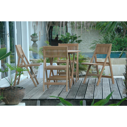 Windsor 5-Pieces Round Bistro Set  By Anderson Teak | Outdoor Dining Sets | Modishstore
