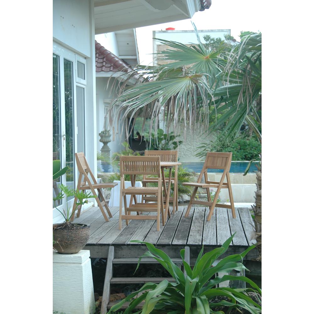 Windsor 5-Pieces Round Bistro Set  By Anderson Teak | Outdoor Dining Sets | Modishstore - 2