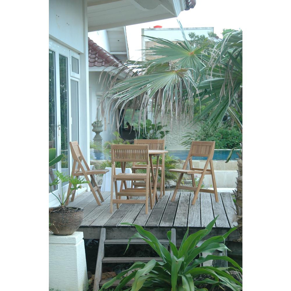 Windsor 5-Pieces Round Bistro Set  By Anderson Teak | Outdoor Dining Sets | Modishstore - 2