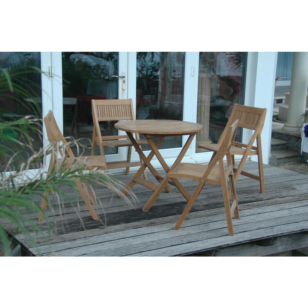Windsor 5-Pieces Round Bistro Set  By Anderson Teak | Outdoor Dining Sets | Modishstore - 3