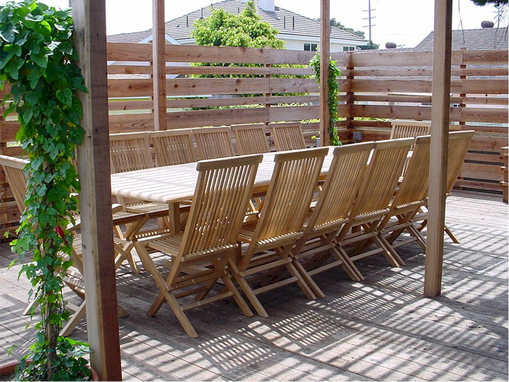 Valencia Classic 15-Pieces Dining Set By Anderson Teak | Outdoor Dining Sets | Modishstore - 2