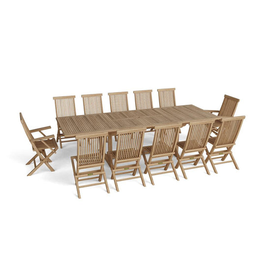 Valencia Classic 13-Pieces Dining Set By Anderson Teak | Outdoor Dining Sets | Modishstore
