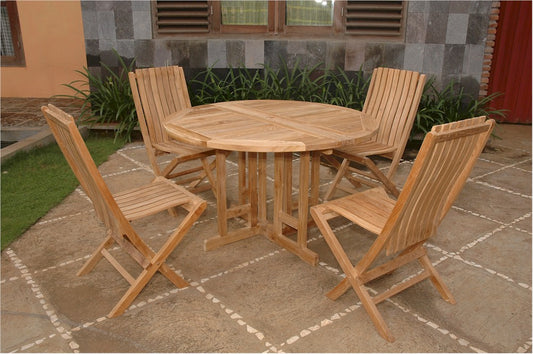 Butterfly Comfort 5-Pieces Dining Table Set By Anderson Teak | Outdoor Dining Sets | Modishstore